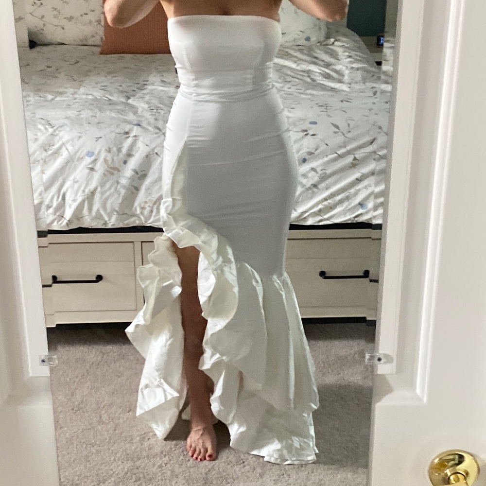 White Satin Gown